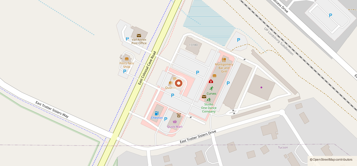 Map showing the location of Taco Giro Mexican Grill & Seafood, 13160 E. Colossal Cave Road, No. 100, Vail