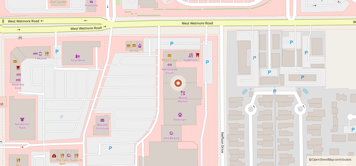 Map showing the location of Barnes & Noble Cafe, 4380 N Oracle Rd #150, Tucson AZ 85705