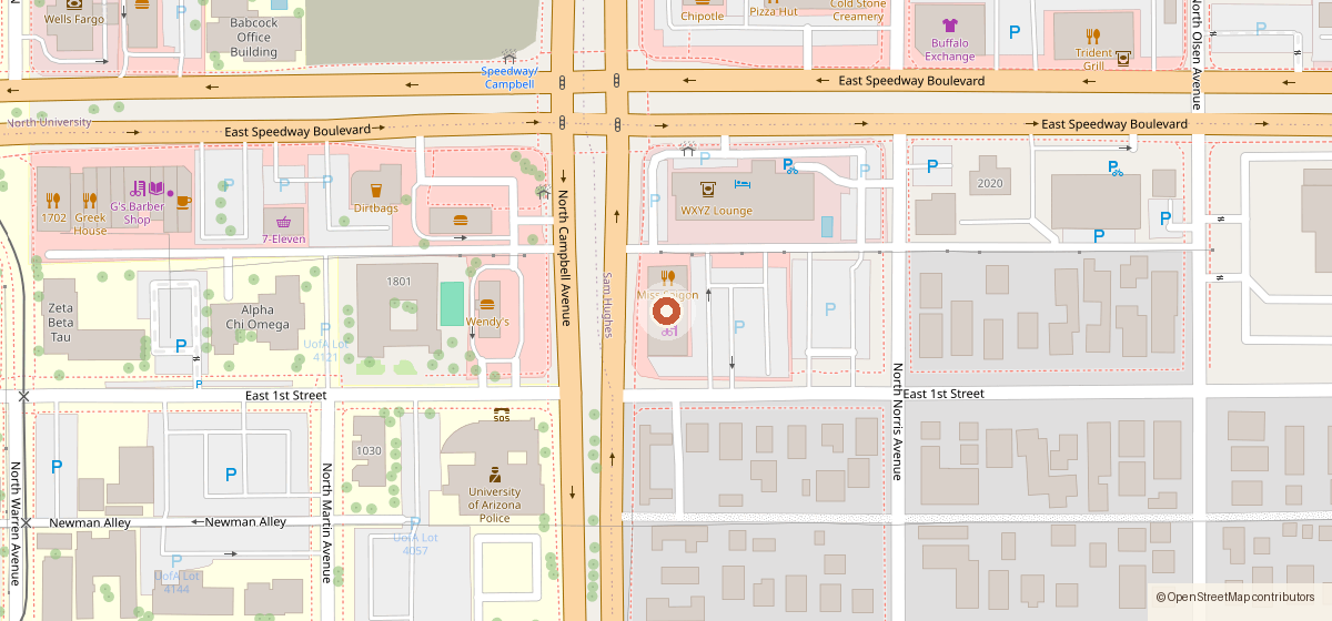 Map showing the location of Berry Good, 1058 N Campbell Ave, Tucson AZ 85719