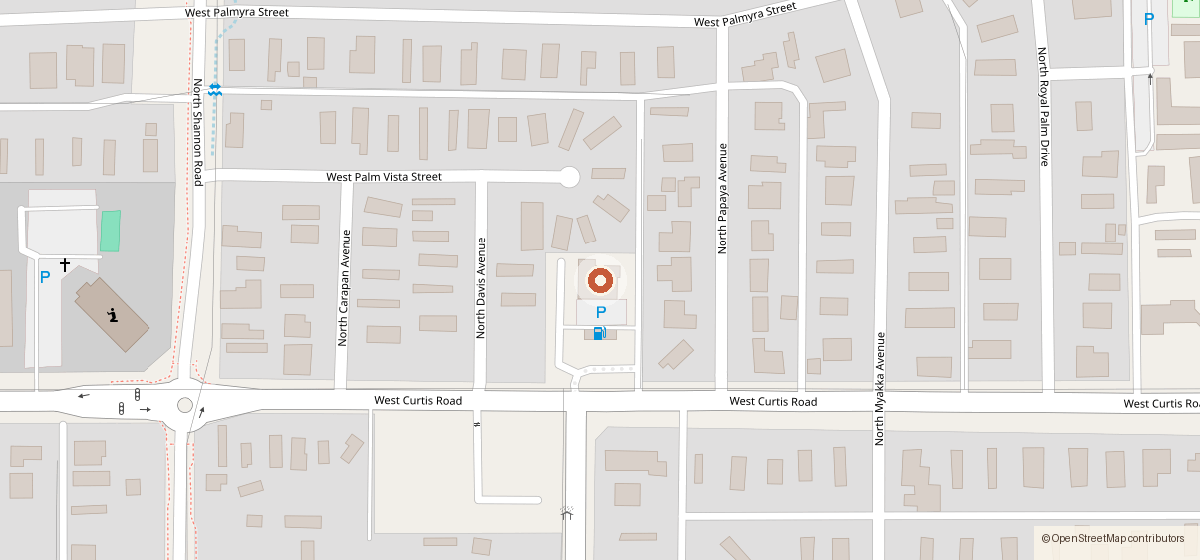 Map showing the location of Cactus Jack Pickled Veggies, 2760 W Curtis Rd, Tucson AZ 85705