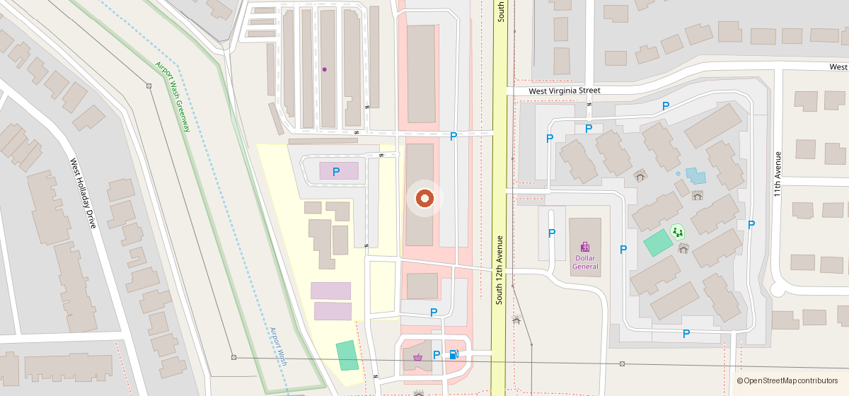 Map showing the location of Classic Donut and Wings, 5650 S 12th Ave Suite 180, Tucson Arizona 85706