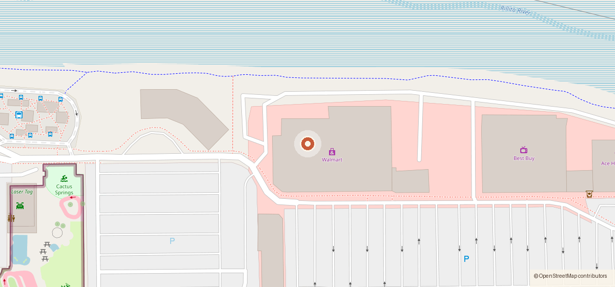 Map showing the location of Dunkin', 455 E Wetmore Rd, Tucson AZ 85705