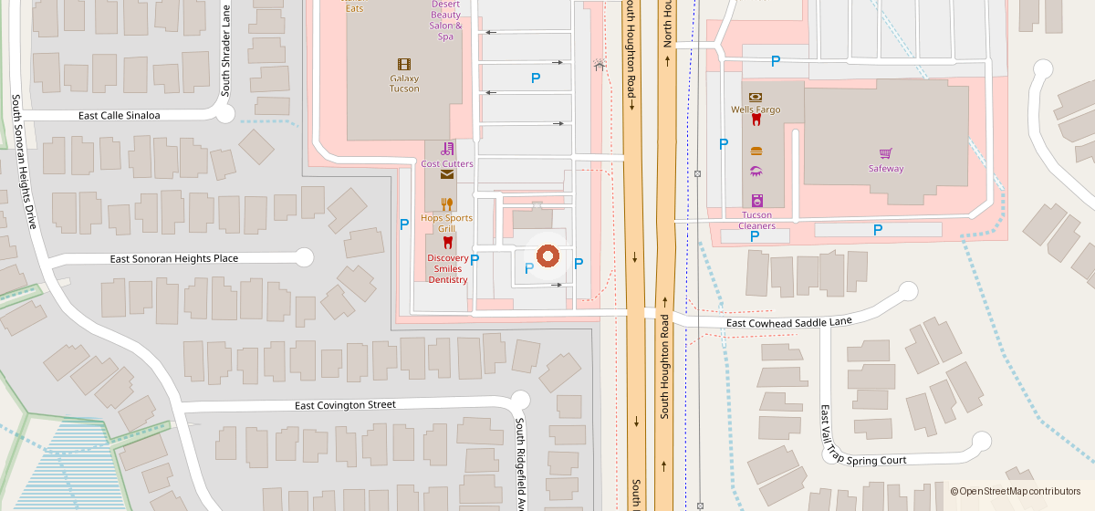 Map showing the location of Dutch Bros Coffee #AZ0906, 170 S Houghton Rd, Tucson AZ 85748