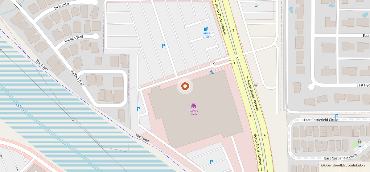 Map showing the location of Fujisan Fresh Harvest @ SM6692, 4701 N Stone Ave, Tucson AZ 85704