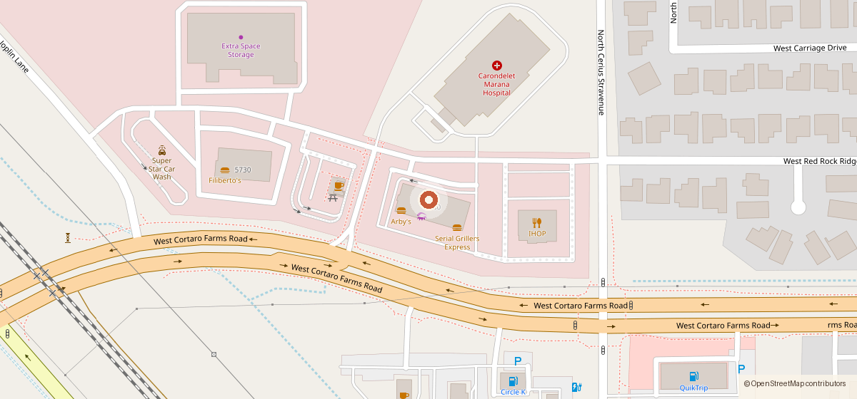 Map showing the location of Istanbul Mediterranean Express, 5660 W Cortaro Farms Rd, Marana AZ 85742