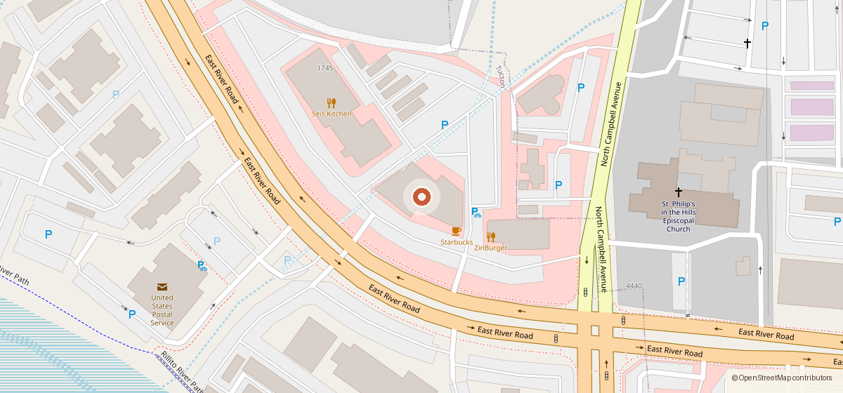 Map showing the location of Joesler Kitchen, 1825 E River Road, Suites 111 & 119, Tucson Arizona 85711