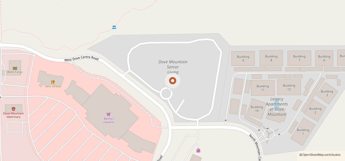 Map showing the location of La Sonora at Dove Mountain - building #3 kitchen, 5250 W Dove Centre Rd, Marana AZ 85658