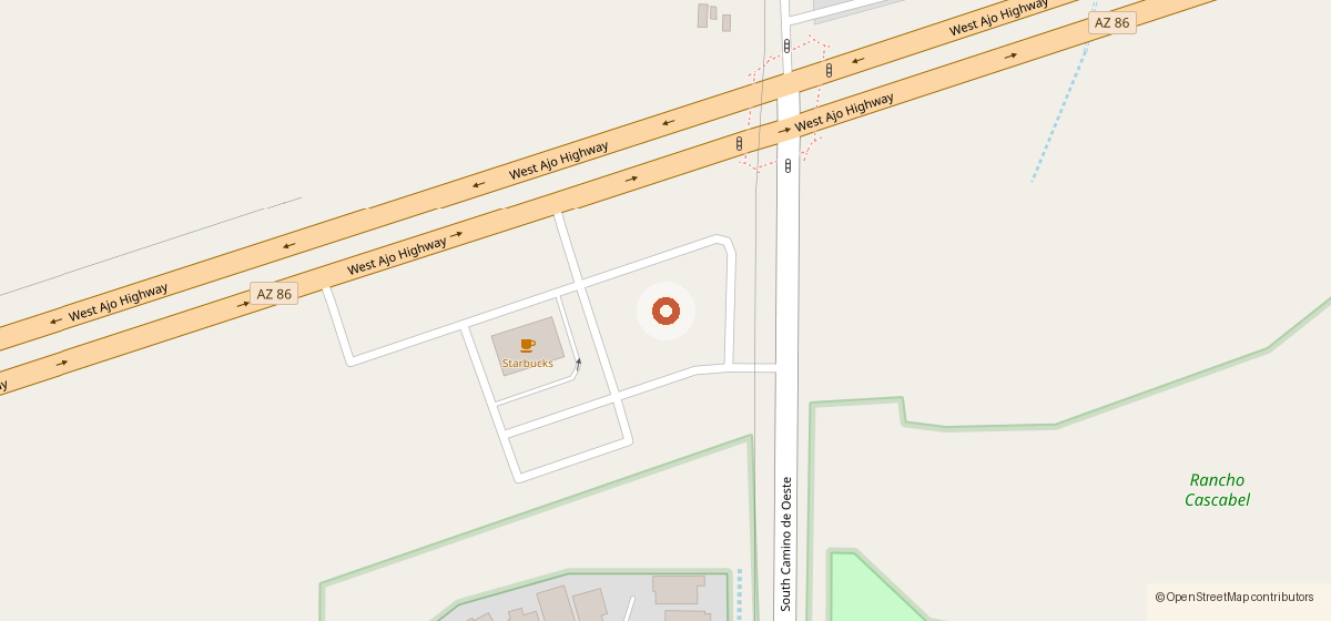 Map showing the location of Taco Bell #041988, 4601 W Ajo Hwy, Tucson AZ 85757