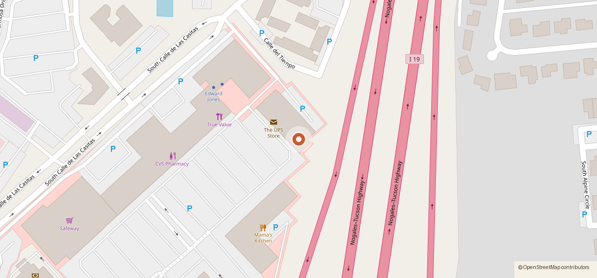 Map showing the location of Talamazka - Sonoran Grill and Seafood, 190 W Continental Rd #202, Green Valley AZ 85622