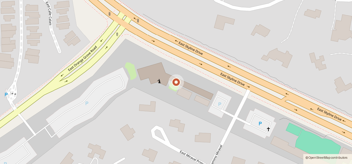 Map showing the location of Wild Honey Table LLC - Caterer, 2150 E Orange Grove Rd, Tucson AZ 85718