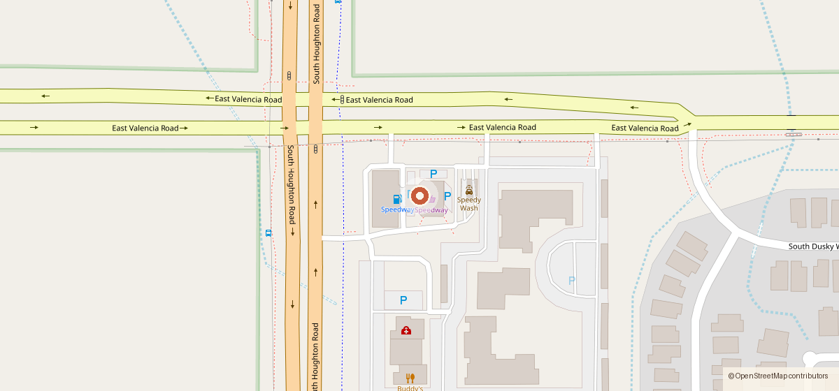 Map showing the location of 7-Eleven #43030A, 7335 S. Houghton Rd.