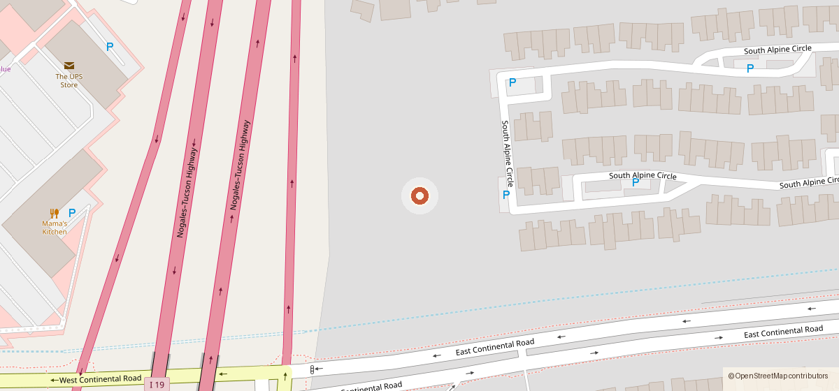 Map showing the location of Circle K Store No. 9573, 55 E. Continental Road, Green Valley