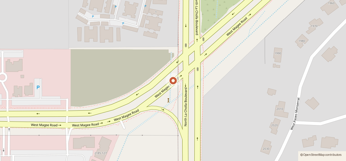 Map showing the location of Extra Mile Chevron, 2125 W. Magee Road, Tucson