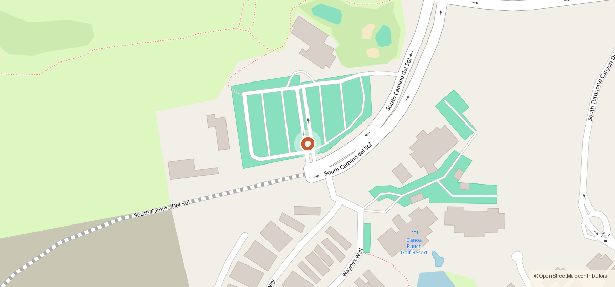 Map showing the location of Golf Club at Canoa Ranch, 5800 S. Camino Del Sol, Green Valley