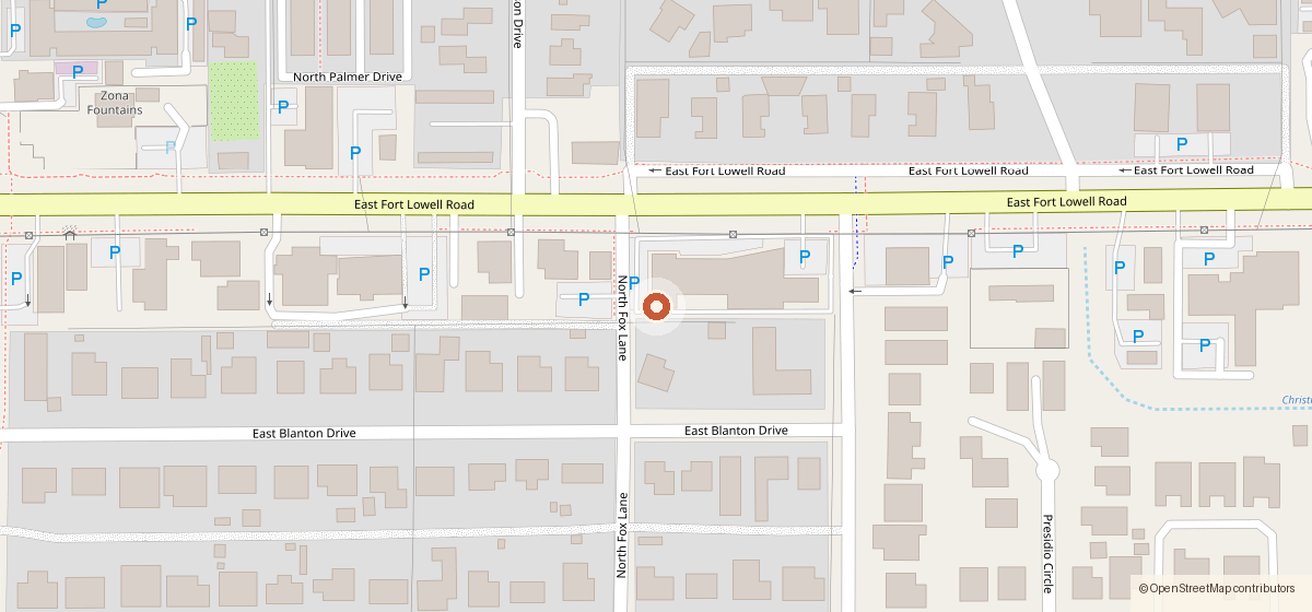 Map showing the location of Maria Bonita Mexican Kitchen, 2708 E. Ft Lowell Rd., Tucson