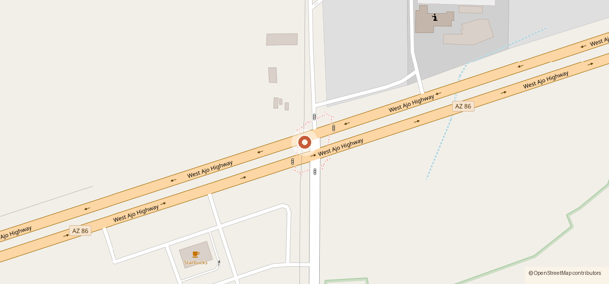 Map showing the location of QuikTrip No. 1455, 4602 W. Ajo Highway, Tucson