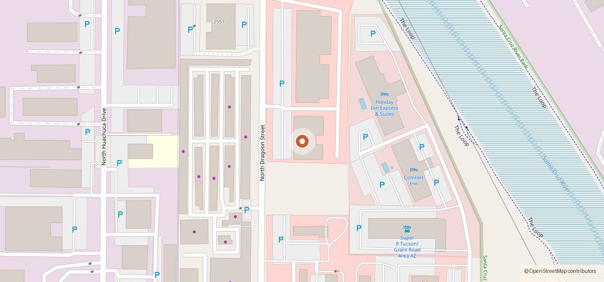 Map showing the location of RBG Spirits and Wine of Arizona, 2502 N. Dragoon St. #120, Tucson