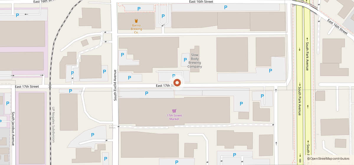 Map showing the location of Slow Body Beer Company LLC, 831 E. 17th St.