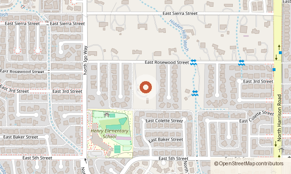 Map showing 9220 E. Rosewood St.