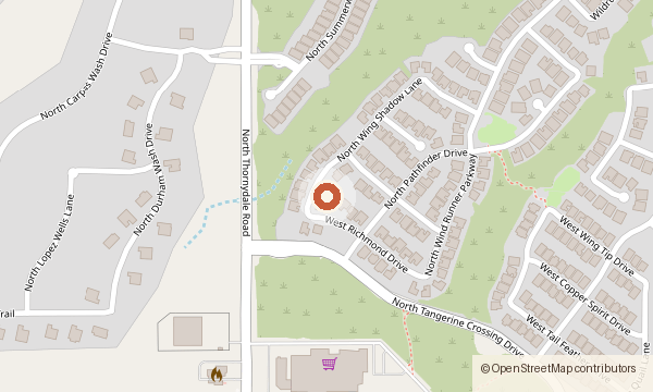 Map showing 12310 N. Wing Shadow Lane