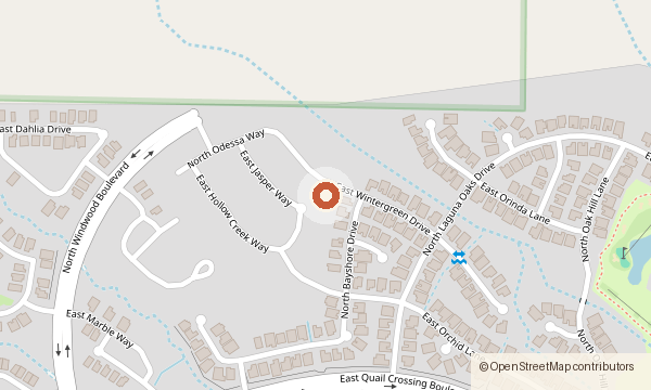 Map showing 1792 E. Wintergreen Drive