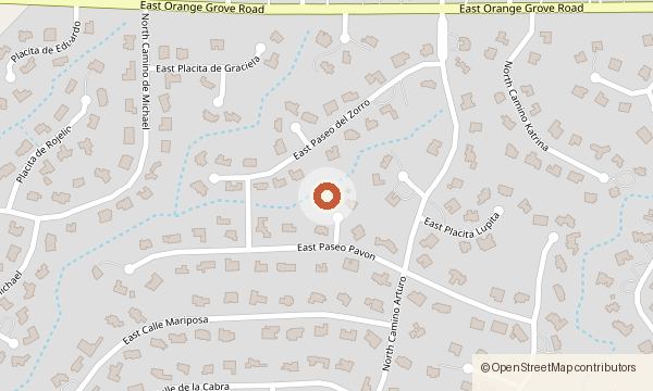 Map showing 1361 E. Paseo Pavon